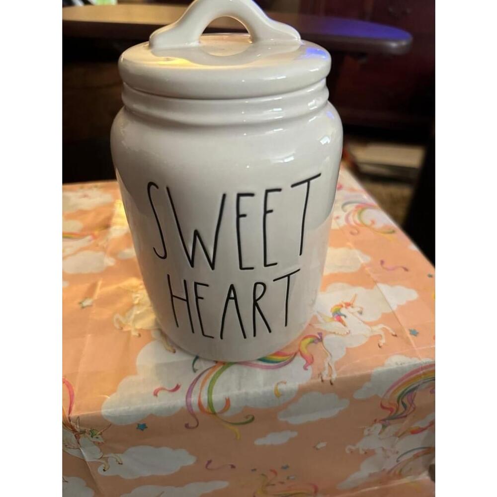 Rae Dunn Sweet Heart jar with lid/ baby canister